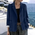 thumbnail image 2 of Cmfcve Womens Corduroy Blazer Fall Winter Dressy Casual Suit Jackets Long Sleeve Button Down Loose Fit Blazer Coat, 2 of 7
