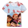 thumbnail image 1 of Camiseta roja giratoria de Disney, camisetas de oso Kawaii, ropa de princesa Panda para niños, camiseta con estampado 3D de dibujos animados para niños y niñas, Tops de verano 110 heqiyong CONDUJO, 1 of 2