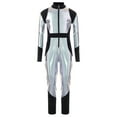 thumbnail image 3 of Moggemol Kids Girls Outerspace Police Alien Robot Jumpsuit Metallic Zip Up Unitards for Dance Stage Shows Silver 6, 3 of 6