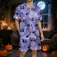 thumbnail image 2 of Sunbona Halloween Print Pajama Soft Loungewear Sleepwear Nightwear soft comfortable pajamas Costume Party Outfit Comfortable Long Sleeve Top Pants，sizes 2-3x, 2 of 5