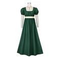 thumbnail image 3 of Vestido HEQU Regency para mujer con fajín de satén y volantes en cintura imperial, 3 of 7