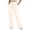 Beige, variant on Women's wide-leg athletic pants, high-waisted loose casual trousers with drawstring, flared athletic pants, jogging pants with pockets,White,XL