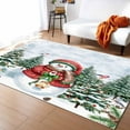 thumbnail image 3 of Christmas Snowman Area Rug 2x3ft Winter Xmas Trees Bird Snowflakes White Wood Non-Slip Washable Square Rugs Soft Felt Indoor Floor Mat for Bedroom Kitchen Living Room Bathroom, 3 of 8