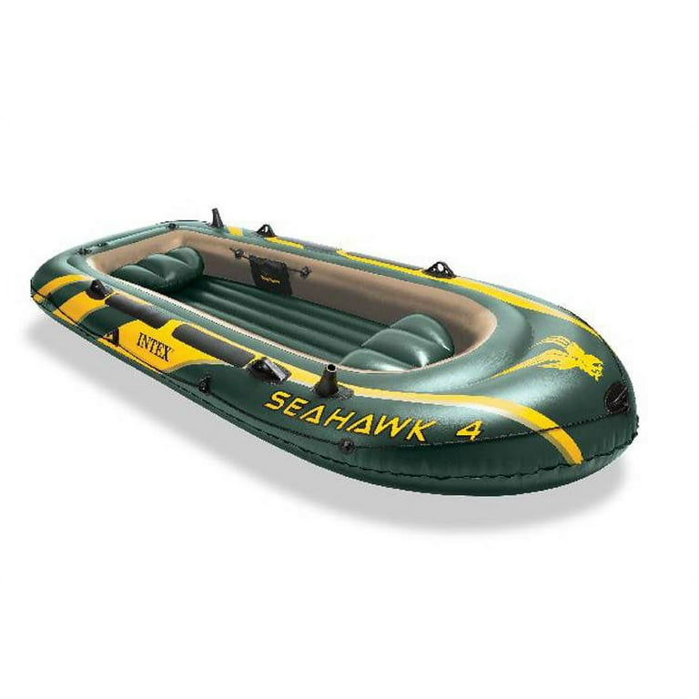 Intex Seahawk 4 Inflatable Floating Boat Raft Set with Oars Air Pump (For  Parts)