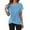 Blue, variant on MIXUE Boho Tops For Women Summer Knitted Solid Color Round Neck Short Sleeve Casual Basic Pullover Shirts For Women T-shirts Outwear,Black,XL