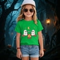 thumbnail image 2 of CAUYDY Toddler Baby Girls Halloween Shirts Pumpkin Graphic T-Shirt Ghost Spooky Season Tops Cute Short Sleeve Tees Clothes(Green,3-4 Y), 2 of 5