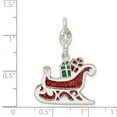 thumbnail image 6 of Diamond2Deal 925 Sterling Silver Enameled Santa's Sled Charm Pendant for Women (L- 1.19 inch, W- 0.79 inch), 6 of 6