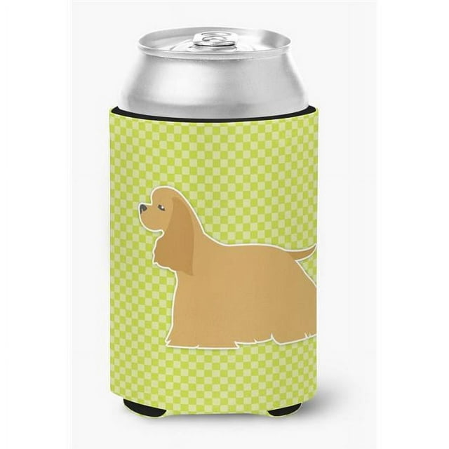 Carolines Treasures BB3786CC Cocker Spaniel Checkerboard Green Can or Bottle Hugger