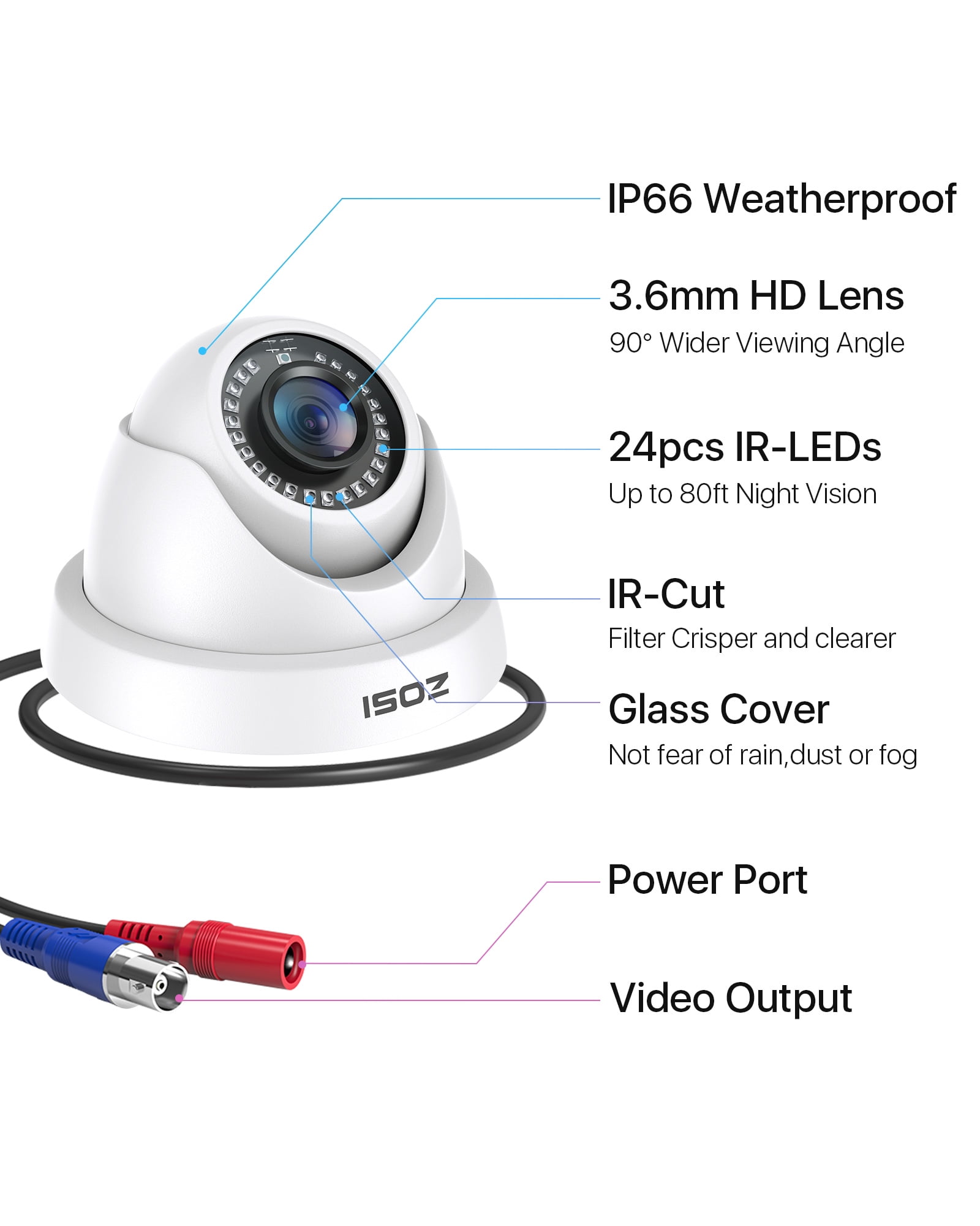 ZOSI 16 Channel Security Camera System 1080p, 1080P H.265+ Wired DVR with 4TB HDD, 12pcs 1080p CCTV Surveillance Camera Outdoor Indoor, 80ft Night Vision, 90° View Angle