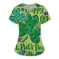 thumbnail image 4 of Lolmot St Patricks Day Scrubs for Women V Neck Short Sleeve T Shirt Blouse Nurse Gift Irish Festival Comfortable Easy Fit Lightweight Nursing Working Uniform Holiday Tops with Pockets, 4 of 5