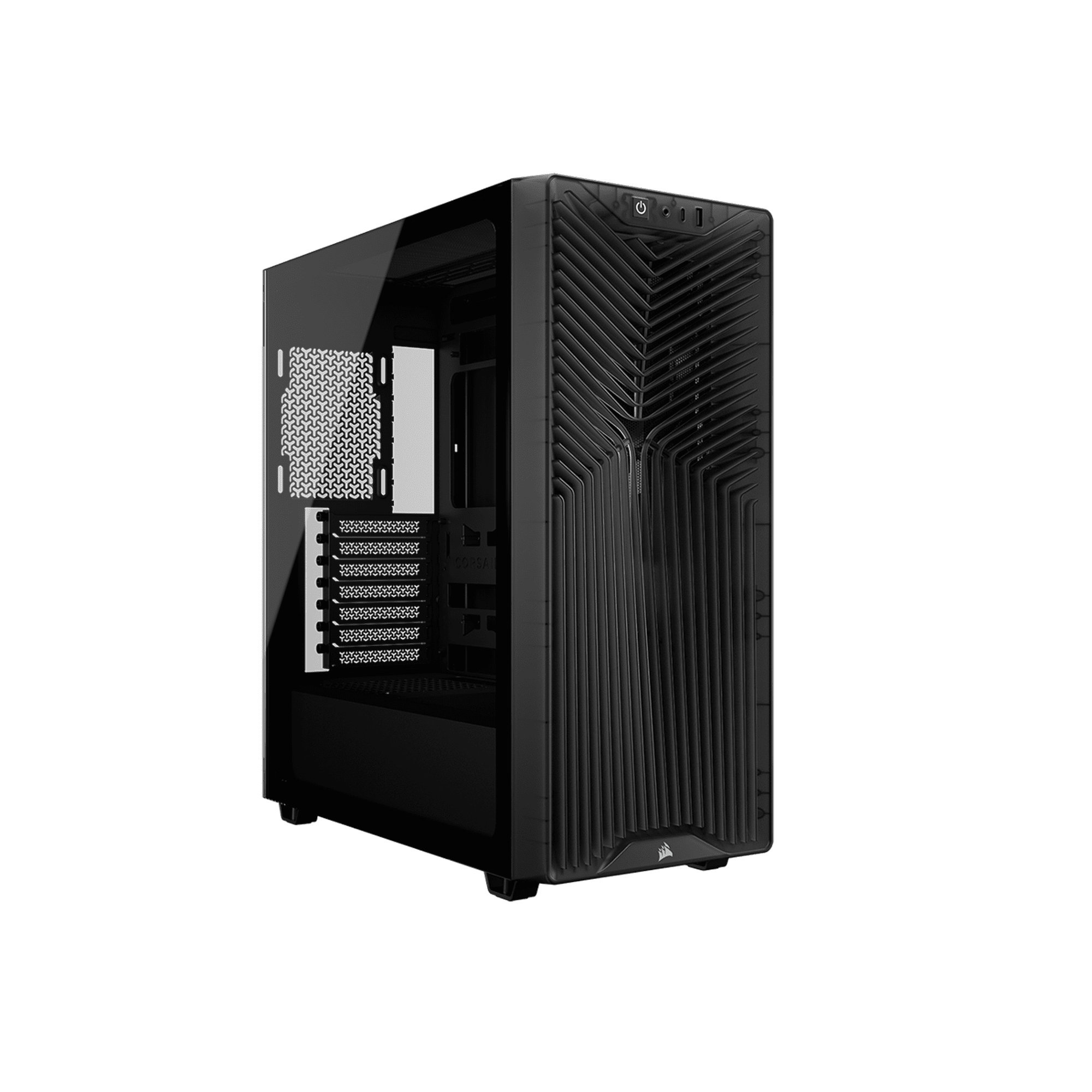 CORSAIR 3200D RS Mid-Tower PC Case - Supports a 360mm radiator - ASUS BTF, MSI Project Zero, and Gigabyte Project Stealth Compatible - Angled bottom fan mount for GPU cooling - Smoke