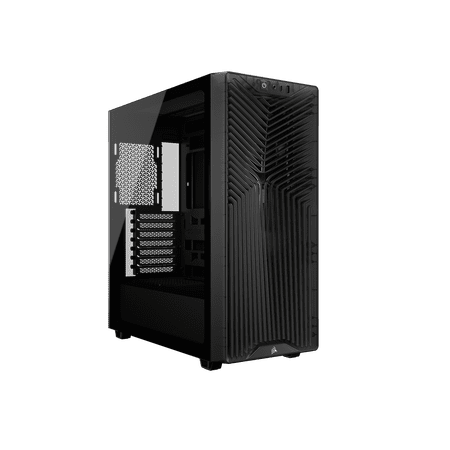 CORSAIR 3200D RS Mid-Tower PC Case - Supports a 360mm radiator - ASUS BTF, MSI Project Zero, and Gigabyte Project Stealth Compatible - Angled bottom fan mount for GPU cooling - Smoke
