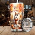 thumbnail image 3 of Happy Thanksgiving Siberian Husky Give Thanks Fall Beanie Scarf Welcome 20oz Stainless Steel Tumbler Insulated Cup with Lid Husky Dog Lover Gifts - 00020, 3 of 5
