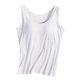 thumbnail image 1 of Camiseta deportiva sin mangas de color liso para yoga para mujer: almohadilla en el pecho, sin aros, tirantes anchos, camiseta sin mangas informal, cuello redondo, ropa de verano, 1 of 3