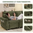thumbnail image 3 of BedLuxury 104" Large Sectional Sofa with Pull Out Bed, Storage Ottoman & USB Charging , U Shaped Sleeper Couch for Living Room, Corduroy Green, 3 of 10