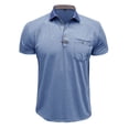 thumbnail image 4 of Sopiago Polo Shirts for Men Casual Short Sleeve Golf Shirt with Pocket Stylish and Comfortable Cotton Blend Top Blue,XXXL, 4 of 7