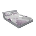 thumbnail image 2 of Abstract Fitted Sheet & Pillow Sham Set, Geometric Composition Different Colored Squares Striped Dotted Rhombus, Decorative Printed 6 Piece Bedding Decor Set, King, Purple White Grey, by Ambesonne, 2 of 3