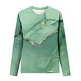 thumbnail image 5 of IROINNID Savings Polyester Long Sleeve T Shirt for Women Leisure Ladies Round Neck Loose Tops Print T-Shirts Blouse,Green, 5 of 5