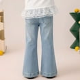 thumbnail image 5 of EnJoCho Teen Girls Cargo Jeans Wide Leg Washed Distressed Baggy Elastic Waist Vintage Denim Trousers Trendy Bottoms For Kids Back-to-School Casual Streetwear Wear, 5 of 6