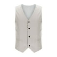 thumbnail image 6 of Hot days, bold styles YLSDY Men Summer Lightweight Suit Vests Slim Fit Waistcoat Casual Business Dressy Vest Button Down Open Front Tank Tops Khaki XXL, 6 of 7
