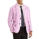 thumbnail image 4 of INSPIRE CHIC Abrigos para hombres Blazer formal de ajuste regular con solapa muesca a rayas M Rosa, 4 of 6