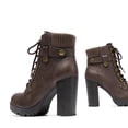 thumbnail image 3 of BURUDANI Women’s Chunky Heel Ankle Boots High Heeled Booties with Lace-Up Fashion, 3 of 5