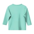 thumbnail image 5 of Karoyedx Girls Long Sleeve Blouses Girls Long Sleeve Shirts Drop Shoulder Casual Loose Fit Crewneck Blouse Tee Tops Mint Green Size,10-11 Years, 5 of 5