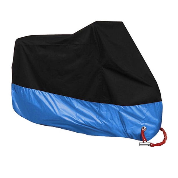 Universal Outdoor Motocicleta ATV Scooter A Prueba de Polvo Impermeable Bloqueador Solar Cubierta Protectora Protector de Lluvia - Tamaño XXL (Negro y Azul)