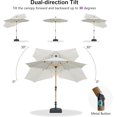 thumbnail image 3 of PURPLE LEAF 6' x 9' Patio Umbrella with Base Market Umbrella Rectangular Outdoor Umbrella with Push Button Tilt & Crank and 8 Ribs Aluminum Table Umbrella for Pool Backyard Beach, Taupe, 3 of 7