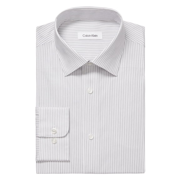Calvin Klein Mens Regular fit Dress Shirt Medium 15.5 in 32-33 Purple Striped