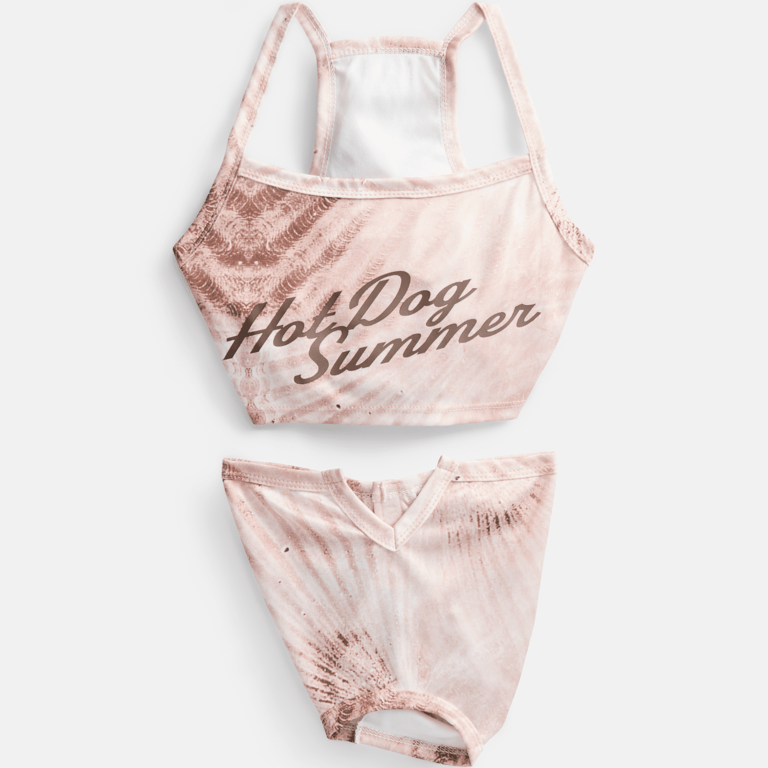 Hot Dog Summer by Megan Thee Stallion Shell Bloom Barkini Dog Bikini, Beige, Large
