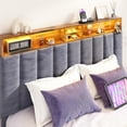 thumbnail image 3 of Sersper Queen Size Platform Bed Frame with Storage Upholstered Headboard, Built-in Charging Station & RGB LED Lights, Noise-Free, Easy Assembly, Gray, 3 of 10
