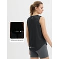 thumbnail image 2 of BALEAF Women's Sleeveless Workout Tops Athletic Racerback Tank Top High Neck Yoga Running Shirts Loose Fit Gym Tennis Black L, 2 of 6