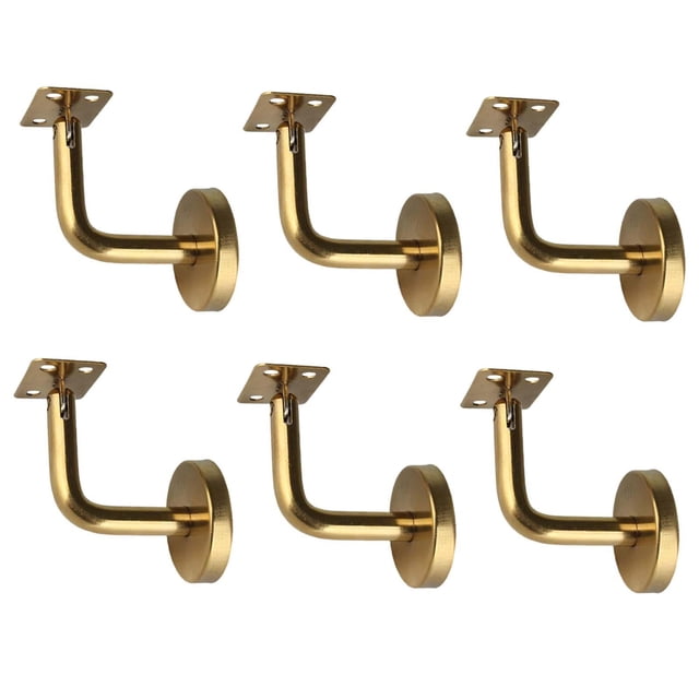 Xingzhi 6Pcs Hand Rail Brackets for Stairs Hand Railing Building Banister Support Flat Support Plate 6x6x5cm