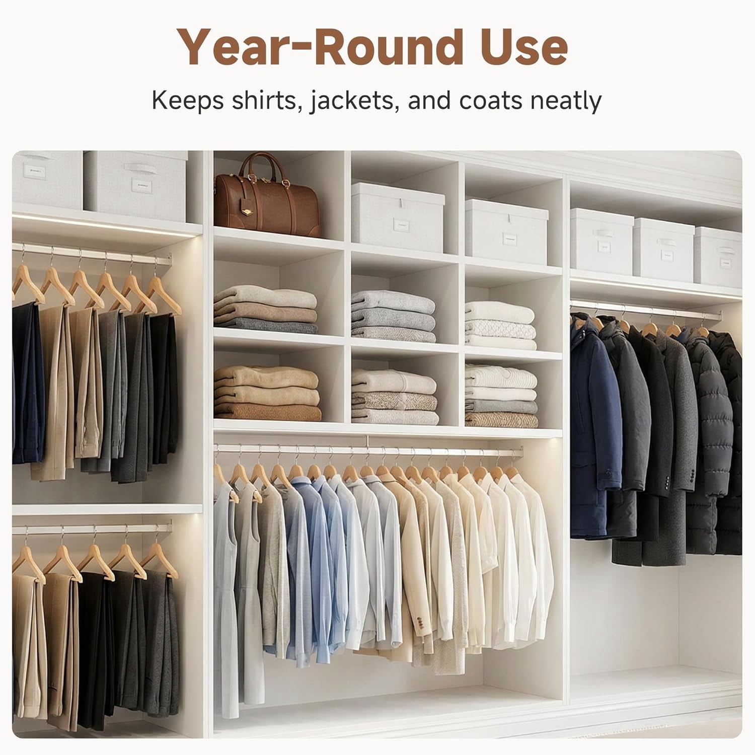StorageWorks Wooden Hangers 20-Pack, Heavy Duty Solid Wood Coat Hangers with 360 ° Swivel Hook, Non-Slip Pant Bar, Smooth Finish Clothes Hangers, Natural