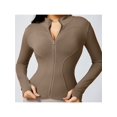 thumbnail image 4 of Michellecmm Women's Workout Jacket Solid Color Quick Dry Lightweight Zip Up Yoga Jacket Athletic Slim Fit Tops, 4 of 7