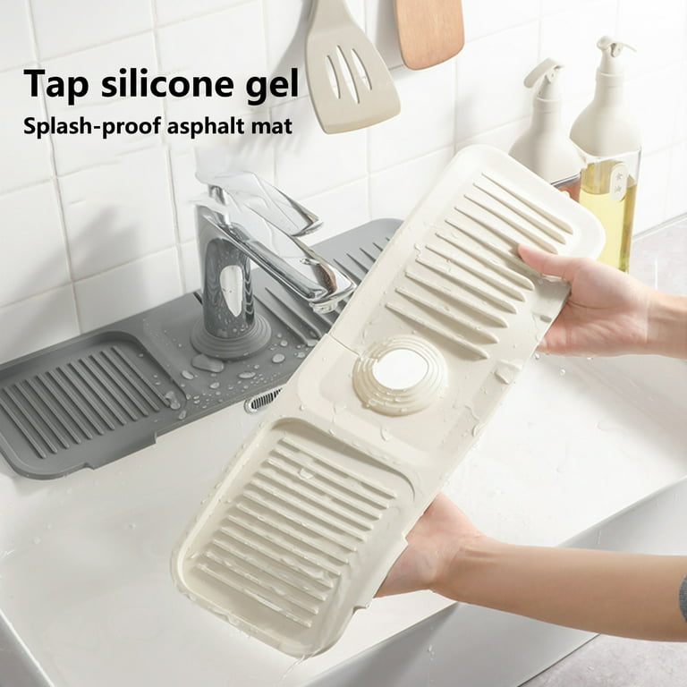 Cheers.US Kitchen Sink Splash Guard, Silicone Faucet Handle Drip