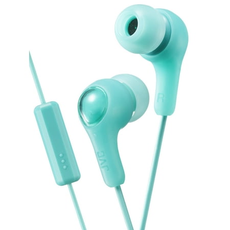 JVC Gumy Plus In Ear Earbuds Headphones with Mic and Remote Powerful Sound Comfortable and Secure Fit - HAFX7MGN (Green)