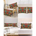 thumbnail image 6 of Satin Pillowcases Standard Size, Red Blue Yellow Colorful Mexico Tribal Silk Pillow Cases for Hair and Skin with Zipper 2 Pack, Boho Flower Smooth Throw Pillow Covers for Sleeping, 20"x26", 6 of 6