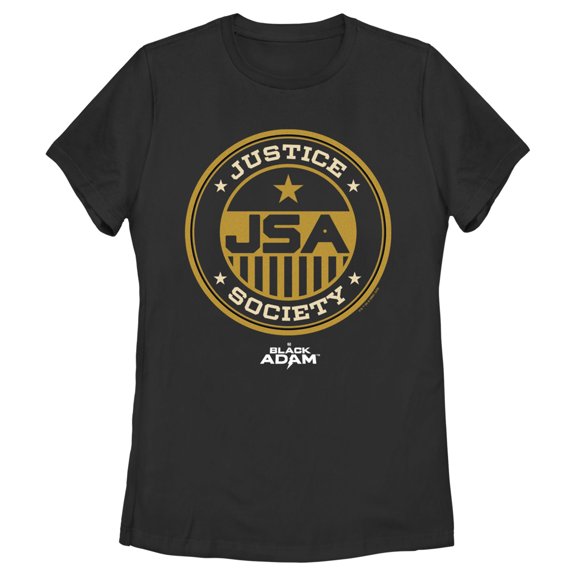 Women's Black Adam Hero Group Logo  Graphic Tee Black Medium
