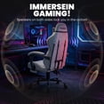 thumbnail image 5 of JONPONY Big and Tall Gaming Chair with Bluetooth Speakers, Ergonomic Computer Chair with Footrest and Lumbar Support, Adjustable Height Reclining Seat with Linkage Armrests for Adults,Dark Grey, 5 of 10