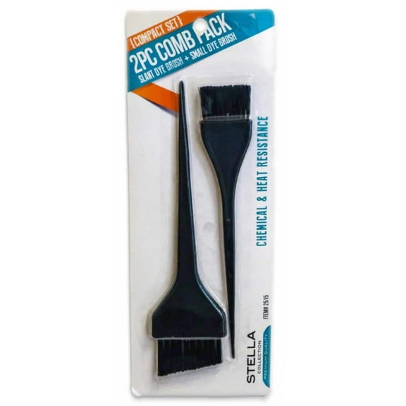 STELLA COLLECTION - 2PC Comb Pack Slant Dye Brush   Small Dye Brush