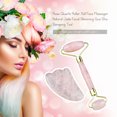thumbnail image 4 of Juego de rodillos de cuarzo rosa Masajeador facial Adelgazamiento facial de jade natural TFixol  Natural, 4 of 5