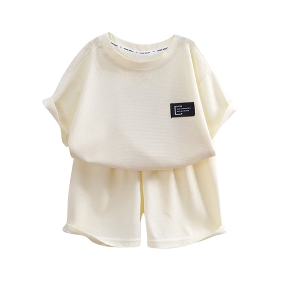 XIYNBAOK Juniors Sweat Suits 2 Piece Set Going Home Outfit Baby Girl Toddler Girls Outfits Tshirt and Mini Shorts Girls Clothes Size 7, Beige 11-12 Years