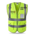 thumbnail image 4 of Chaleco de seguridad transpirable Yotijar con cremallera 4 bolsillos tiras reflectantes NeonGreen L, 4 of 10