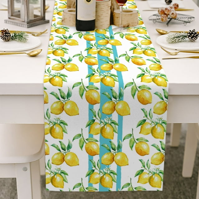 SHAGUOZHOU Petit Drapeau de Table Frais Printemps et Été Imprimé Fleur Lin Nappe 4 Pcs de Table de Cuisine pour Mariage