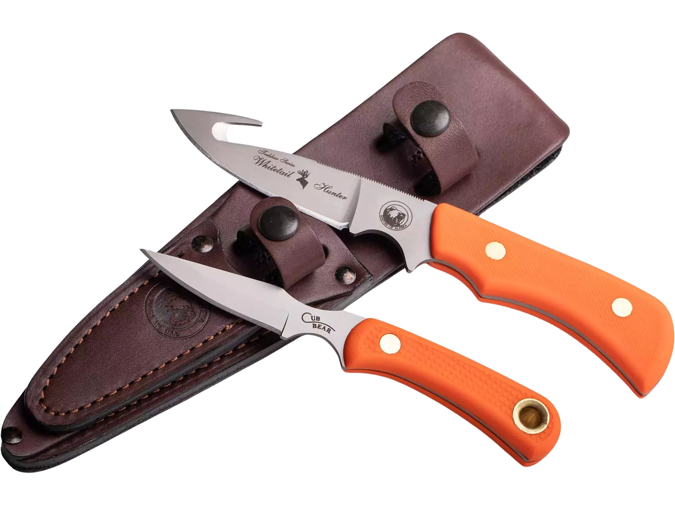 Knives of Alaska Trekker Elk Hunter/Cub Bear Combo Fixed Blade Knife Set Orange