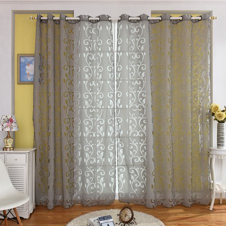 39 98 Inches Polyester Semi Blackout Grommet Top Window Curtain