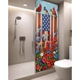 thumbnail image 2 of Window Privacy Film Independence Day Stained Glass Window Film Decorative Sun Block Window Cover 4th of July Bird USA Flag Flower Bird Window Clings Static Adhesive Sticker for Bathroom 29.5"x78.7", 2 of 7