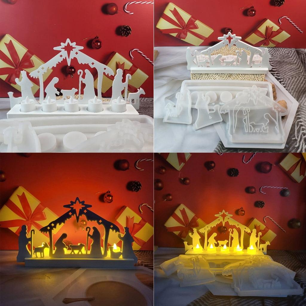 Geemin 3x Jesuses Baptism Candle Molds Castings Molds Silicone Mould Table Decorations